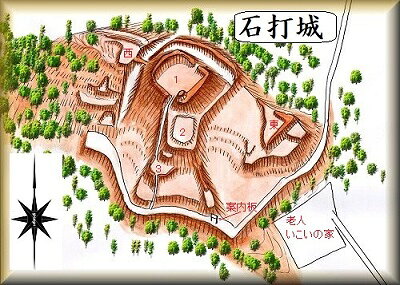 [完成品] 石打城・稲垣氏城（奈良市月ヶ瀬石打）日本の城　お城のジオラマ模型　プラモデル　城郭模型