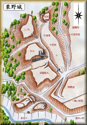 [完成品] 栗野城・松尾城（湧水町木場1410）日本の城　お城のジオラマ模型　プラモデル　城郭模型