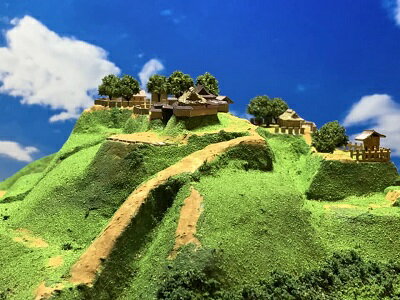 [完成品] 菩提山城（垂井町岩手）日本の城　お城のジオラマ模型　プラモデル　城郭模型