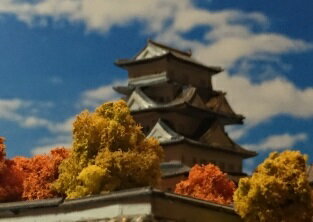 完成品■二本松城 城コレ　ケース付き　サイズ(W113×D92×H113mm) 日本の城　お城のジオラマ模型　プラモデル　城郭模型