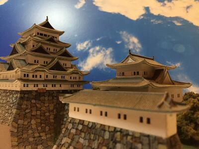 ［完成品］名古屋城天守1/350　ライトアップ　B4サイズ　日本100名城　日本の城　...