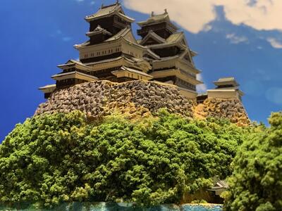 [完成品] 米子城（米子市久米町、湊山）ケース付き　ミニサイズ　続日本100名城　...