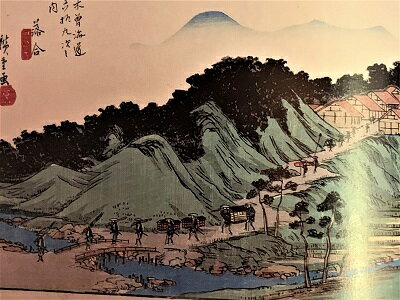[ジオラマ完成品］広重・英泉　木曽街道(中仙道)六拾九次　45　落合　(岐阜県中津川市)　ケース付き　..