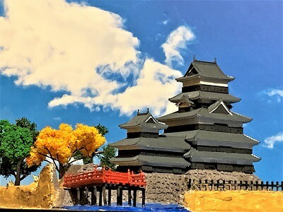 城ミニ［完成品］松本城天守群1/350　コレクションケース付き　ライトアップ　ミニサイズ　国宝　日本100名城　日本の城　お城　ジオラマ　模型　プラモデル　城郭模型