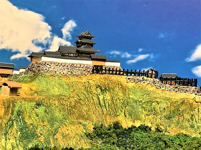［完成品］　周山城（京都市右京区周山）ケース付き　ミニサイズ　日本の城　お城...