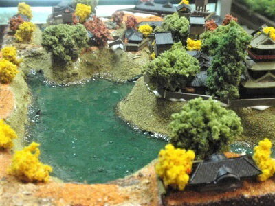 [完成品] 忍城（埼玉県行田市本丸他）のぼうの城　ケース付き　ミニサイズ　続日本100名城　日本の城　お城　ジオラマ　模型　プラモデル　城郭模型