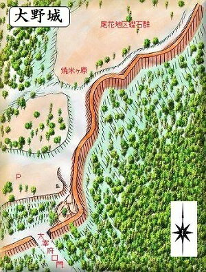 [完成品] 大野城（大野城市四王寺山他）日本100名城　日本の城　お城のジオラマ模型　プラモデル　城郭模型