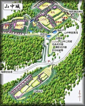 [完成品] 山中城（三島市山中新田）　日本100名城　日本の城　お城のジオラマ模型　プラモデル　城郭模型