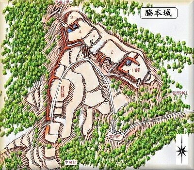 [完成品] 　脇本城・涌本城（男鹿市脇本）続日本100名城　日本の城　お城のジオラマ模型　プラモデル　城郭模型