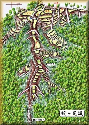 [完成品] 　鮫ケ尾城・鮫ケ尾城（妙高市雪森字城山）　続日本100名城　日本の城　お城のジオラマ模型　プラモデル　城郭模型
