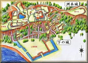 [完成品] 　洲本城（兵庫県洲本市小路谷）　続日本100名城　日本の城　お城のジオラマ模型　プラモデル　城郭模型