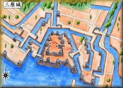 城ミニ[完成品] 　三原城　(広島県)　続日本100名城　日本の城　お城のジオラマ模型　プラモデル　城郭模型のサムネイル