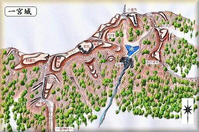 [完成品] 　一宮城（徳島市一ノ宮）続日本100名城　日本の城　お城のジオラマ模型　プラモデル　城郭模型