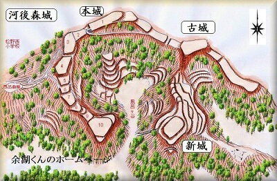  　河後森城（松野町河後森）続日本100名城　日本の城　お城のジオラマ模型　プラモデル　城郭模型