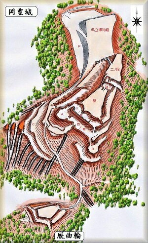 [完成品] 　岡豊城（南国市岡豊町）続日本100名城　日本の城　お城のジオラマ模型　プラモデル　城郭模型