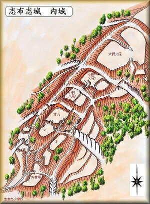 [完成品] 　志布志城・内城（志布志市志布志町帖6370）続日本100名城　日本の城　お城のジオラマ模型　プラモデル　城郭模型