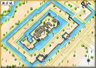 [完成品] 　新庄城・沼田城・鵜沼城（新庄市堀端町）日本の城　お城のジオラマ模型　プラモデル　城郭模型