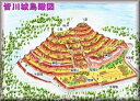 [完成品] 　皆川城（栃木市皆川城内町）日本の城　お城のジオラマ模型　プラモデル　城郭模型