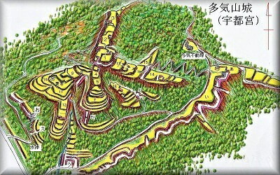[完成品] 　多気山城（宇都宮市田下町）日本の城　お城のジオラマ模型　プラモデル　城郭模型