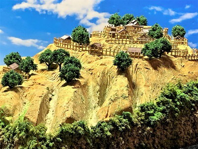 [完成品］近江　野寺城　川守城　A4サイズ　　日本の城　お城　ジオラマ　模型　プラモデル　城郭模型