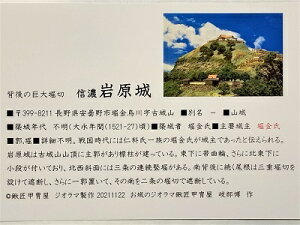 日本の城 信濃 岩原城 お城 家紋 戦国武将 長野の城 ハガキ版 コレクション