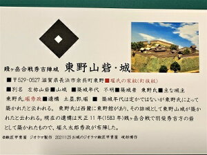 日本の城　賤ヶ岳の戦い　東野山砦・城　家紋　戦国武将　滋賀の城　ハガキ版　コレクション