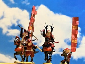 [完成品] 真田幸村 (信繁) 4体セット　合戦 ジオラマ　戦国武将　真田丸　フィギュア　プラモデル　大阪夏の陣　時代模型　1/72サイズ