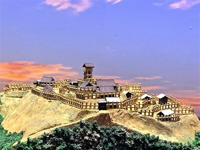 [完成品］近江　田部山城　A4サイズ　　日本の城　お城　ジオラマ　模型　プラモデル　城郭模型　滋賀県の城
