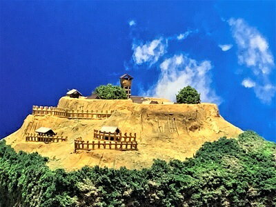 [完成品］近江　布施山城　A4サイズ　　日本の城　お城　ジオラマ　模型　プラモデル　城郭模型　滋賀県の城