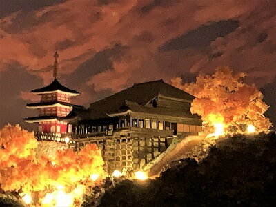 [完成品］清水寺　ケース付き　ミニ24サイズ　日本の寺　世界遺産　神社・お寺　ジオラマ　模型　プラモデル【建11】フジミ　建物シリーズ 1/400