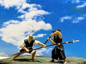 宮本武蔵 五番勝負 水の卷 円明流 宮本武蔵 宝蔵院流槍術 奥蔵院道栄 フィギュア ジオラマ