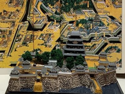 [完成品]　江戸図屏風絵　江戸城(寛永度)　江戸城（千代田区）ケース付き　ミニサ...