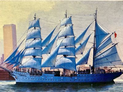 [完成品]　帆船　タヴァリシチ　TOVARISTSCH 　ソビエト連邦　1/350 　世界の帆船シリーズ　ジオラマ模..