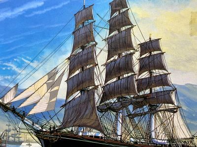 [完成品]　帆船　カティサーク　CUTTY SARK 　イギリス　1/350 　世界の帆船シリーズ　ジオラマ模型　..