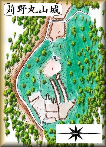 [完成品] 　苅野丸山城（南足柄市苅野）　日本の城　お城のジオラマ模型　プラモデル　城郭模型