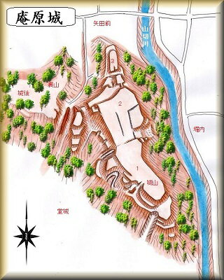 [完成品] 　庵原城（静岡市清水区草ヶ谷字城山）　　日本の城　お城のジオラマ模型　プラモデル　城郭模型