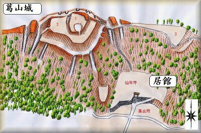 [完成品] 　葛山城（裾野市葛山字富士畑）　　日本の城　お城のジオラマ模型　プラモデル　城郭模型