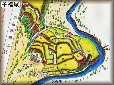 [完成品] 　千福城・平山城（裾野市千福）　　日本の城　お城のジオラマ模型　プラモデル　城郭模型