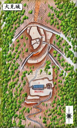[完成品] 　大見城（伊豆市柳瀬字城ヶ平、根小屋）　　日本の城　お城のジオラマ模型　プラモデル　城郭模型