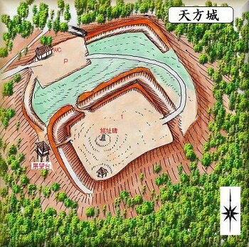 [完成品] 　天方城（静岡県森町向天方城ヶ平公園）　　日本の城　お城のジオラマ模型　プラモデル　城郭模型