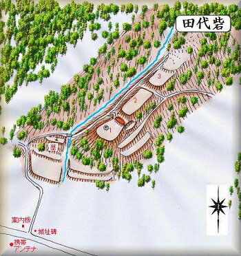 城ミニ[完成品] 　田代砦（伊豆市田代）　静岡の城　日本の城　お城のジオラマ模型　プラモデル　城郭模型 ★サイズ　ケース244×244×261mm ★画像は「余湖くんのホームページ」よりの引用で、こちらを参考に作ります。★オーダーメイド商品...