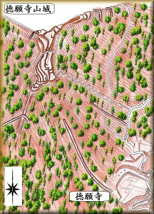 [完成品] 　徳願寺山城（静岡市駿河区向敷地字扇松峰）　　日本の城　お城のジオラマ模型　プラモデル　城郭模型