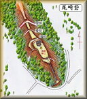 [完成品] 　尾崎砦（静岡県芝川町内房字尾崎）　日本の城　お城のジオラマ模型　プラモデル　城郭模型
