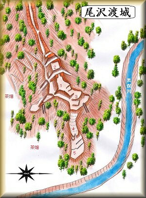 [完成品] 　尾沢渡城（静岡市葵区尾沢渡）　日本の城　お城のジオラマ模型　プラモデル　城郭模型