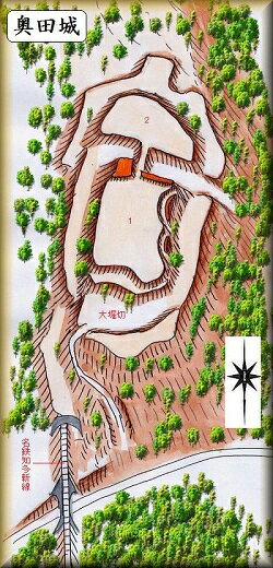 [完成品] 　奥田城（美浜町奥田字谷）　日本の城　お城のジオラマ模型　プラモデル　城郭模型