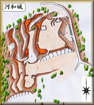 [完成品] 　河和城（美浜町河和西谷お城山）日本の城　お城のジオラマ模型　プラモデル　城郭模型