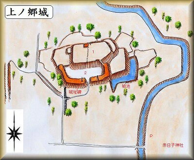 [完成品] 　上ノ郷城（蒲郡市神ノ郷町城山）日本の城　お城のジオラマ模型　プラモデル　城郭模型