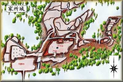 [完成品] 　家所城（津市美里町家所）日本の城　お城のジオラマ模型　プラモデル　城郭模型