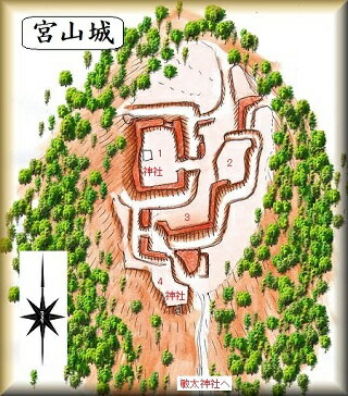 [完成品] 　宮山城（津市久居戸木町）日本の城　お城のジオラマ模型　プラモデル　城郭模型