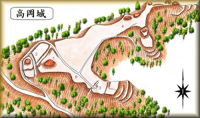 [完成品] 　高岡城（鈴鹿市高岡町字森山）日本の城　お城のジオラマ模型　プラモデル　城郭模型